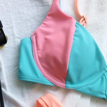 V-neck Swimsuit Female Swimwear Women Two-piece Bikini Set Brazilian Bathing Suit 